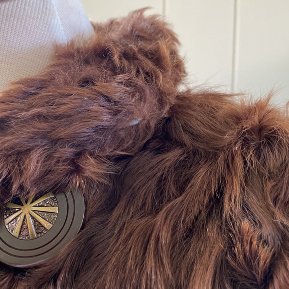 Vintage 30s 40s Chestnut Brown Curly Lamb Fur Coat S - Picture 9 of 13